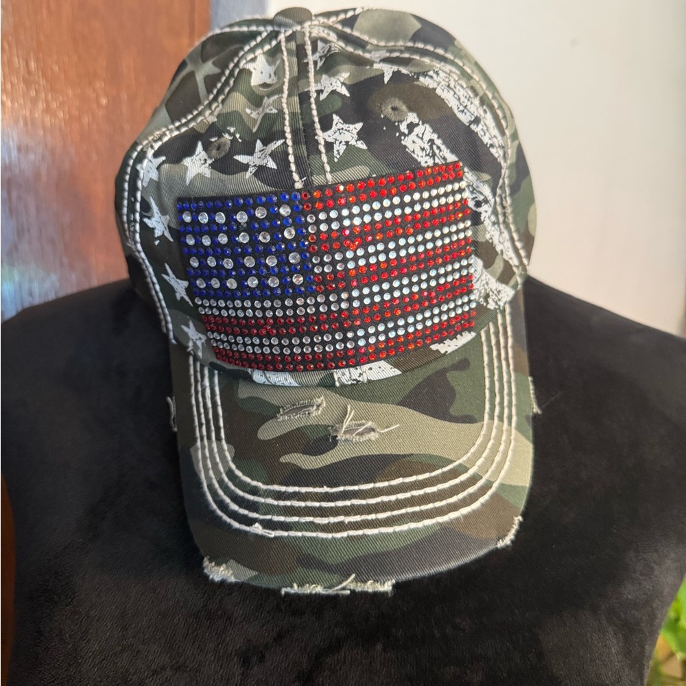 Camo American Flag Cap Patriotic 4th of July Celebration